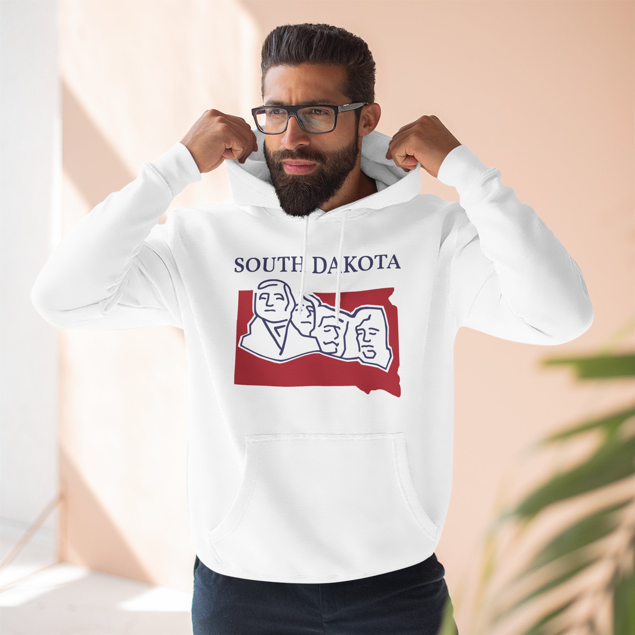 South Dakota Pride Unisex White Hoodie for Winter Glamour