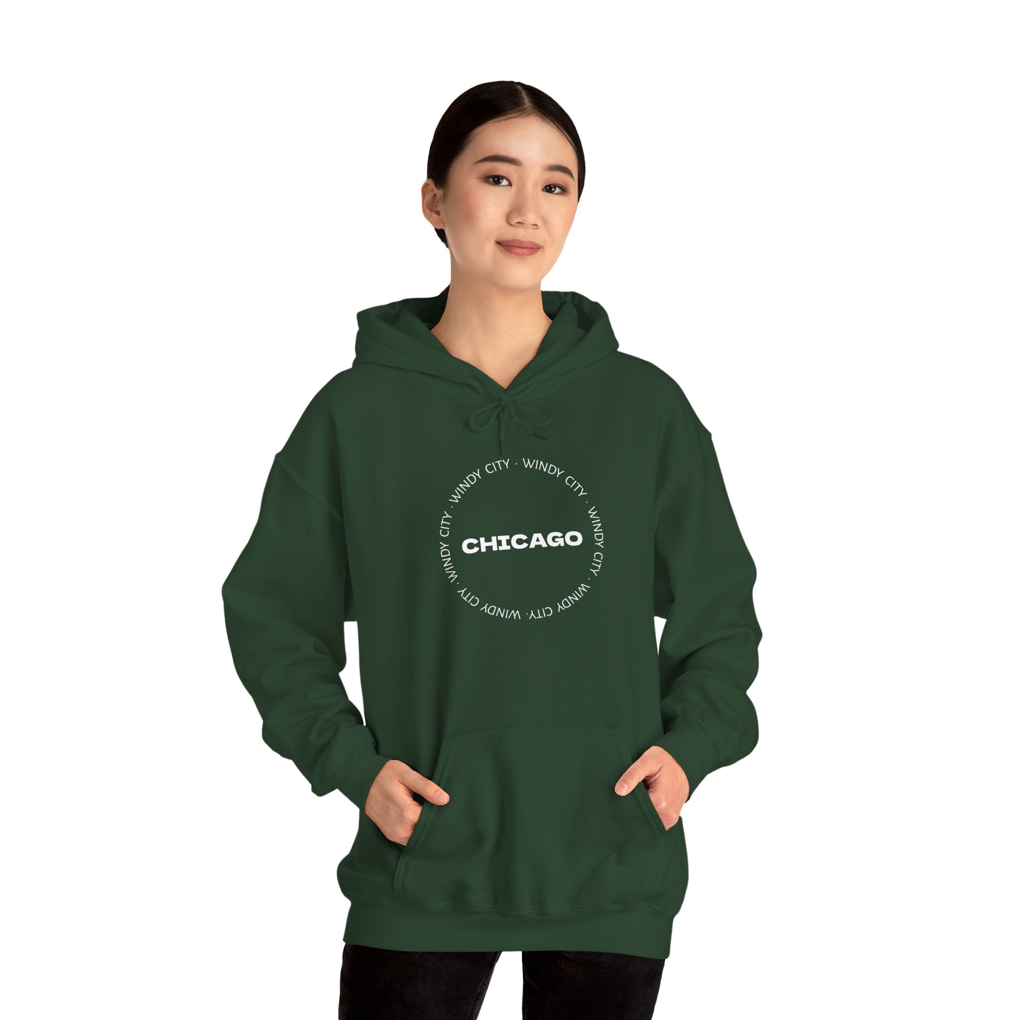 Chicago Vintage Text Unisex Hoodie, Cozy Sweatshirt for Casual Wear, Perfect Gift for Chicagoans, Great for All Seasons, Streetwear Fashion