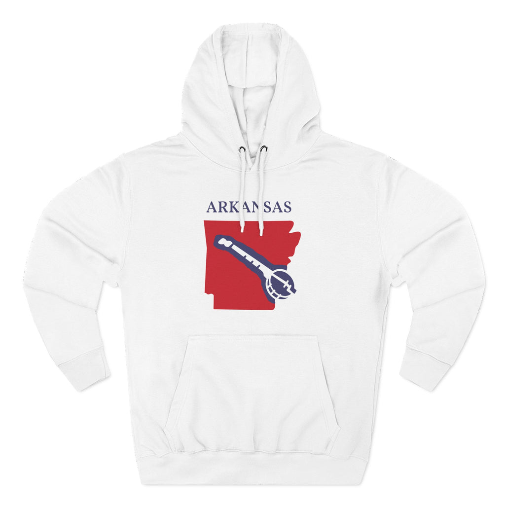 Arkansas Pride Unisex White Hoodie for Winter Glamour