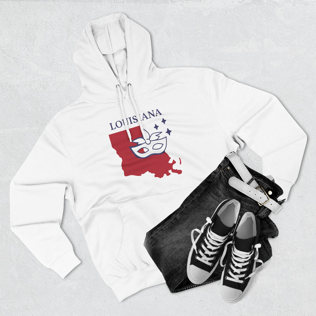 Louisiana Pride Unisex White Hoodie for Winter Glamour