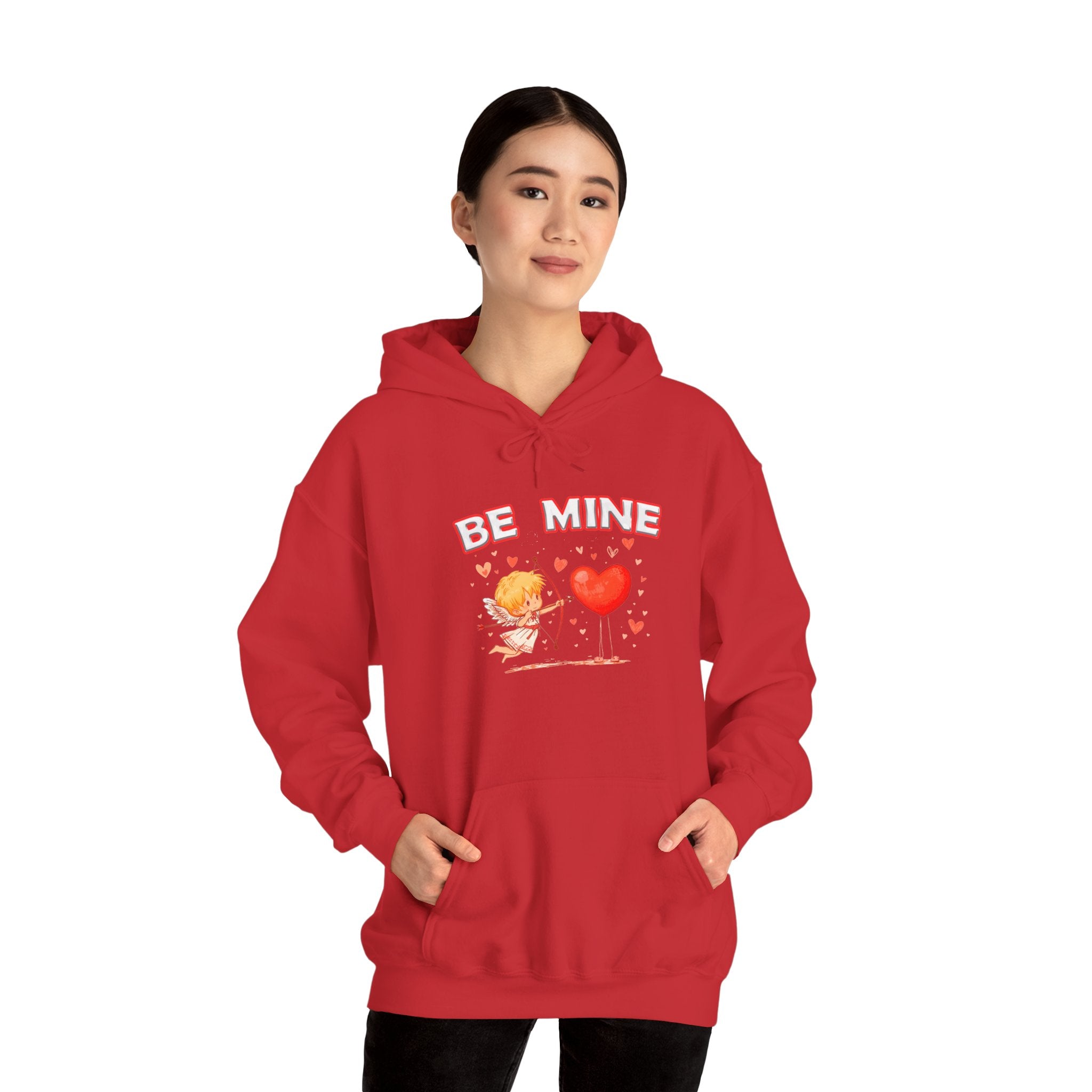 Be Mine Valentine Hoodie for Couples– Cute Cupid Heart Graphic Hooded Sweatshirt
