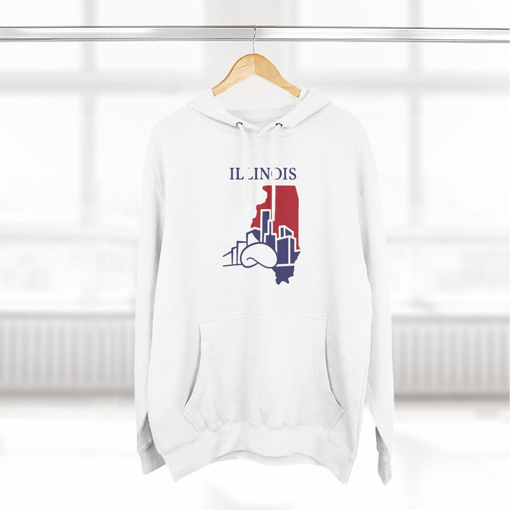 Illinois Pride Unisex White Hoodie for Winter Glamour