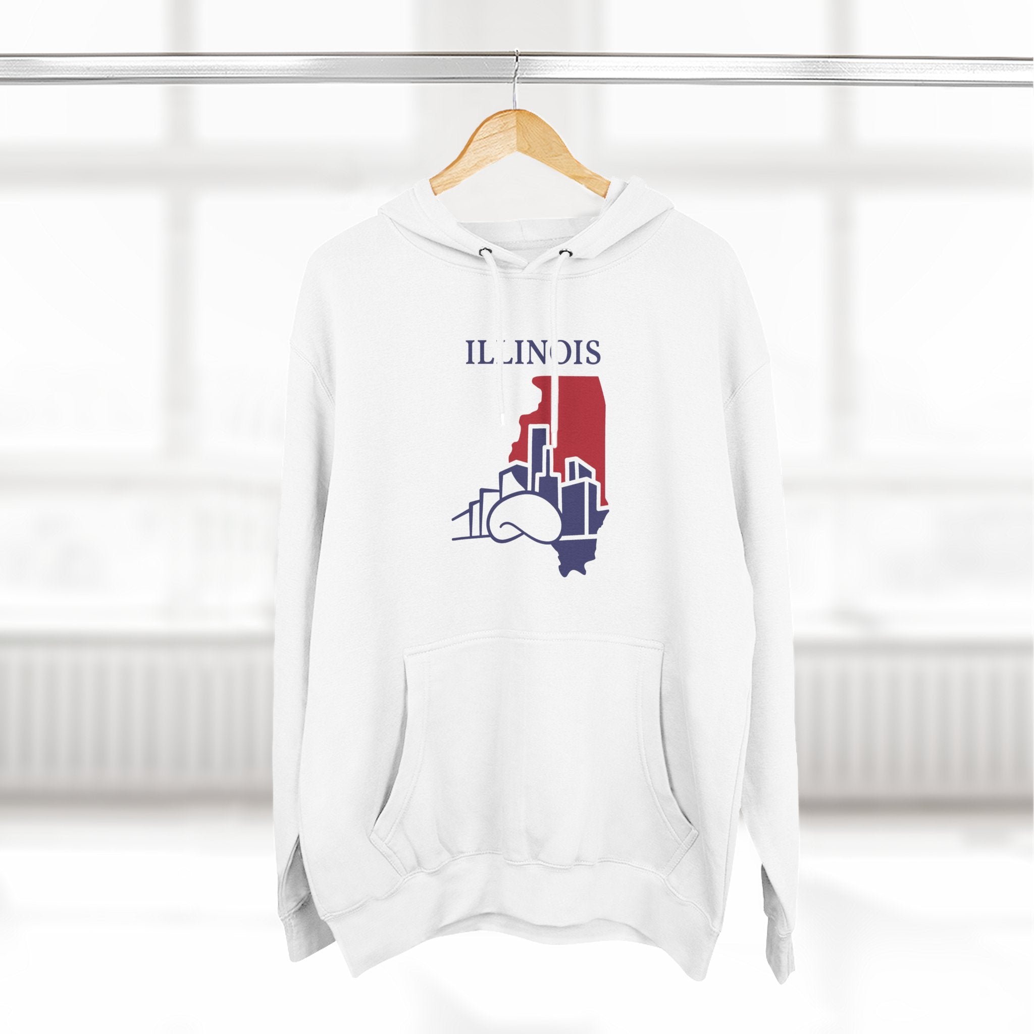 Illinois Pride Unisex White Hoodie for Winter Glamour