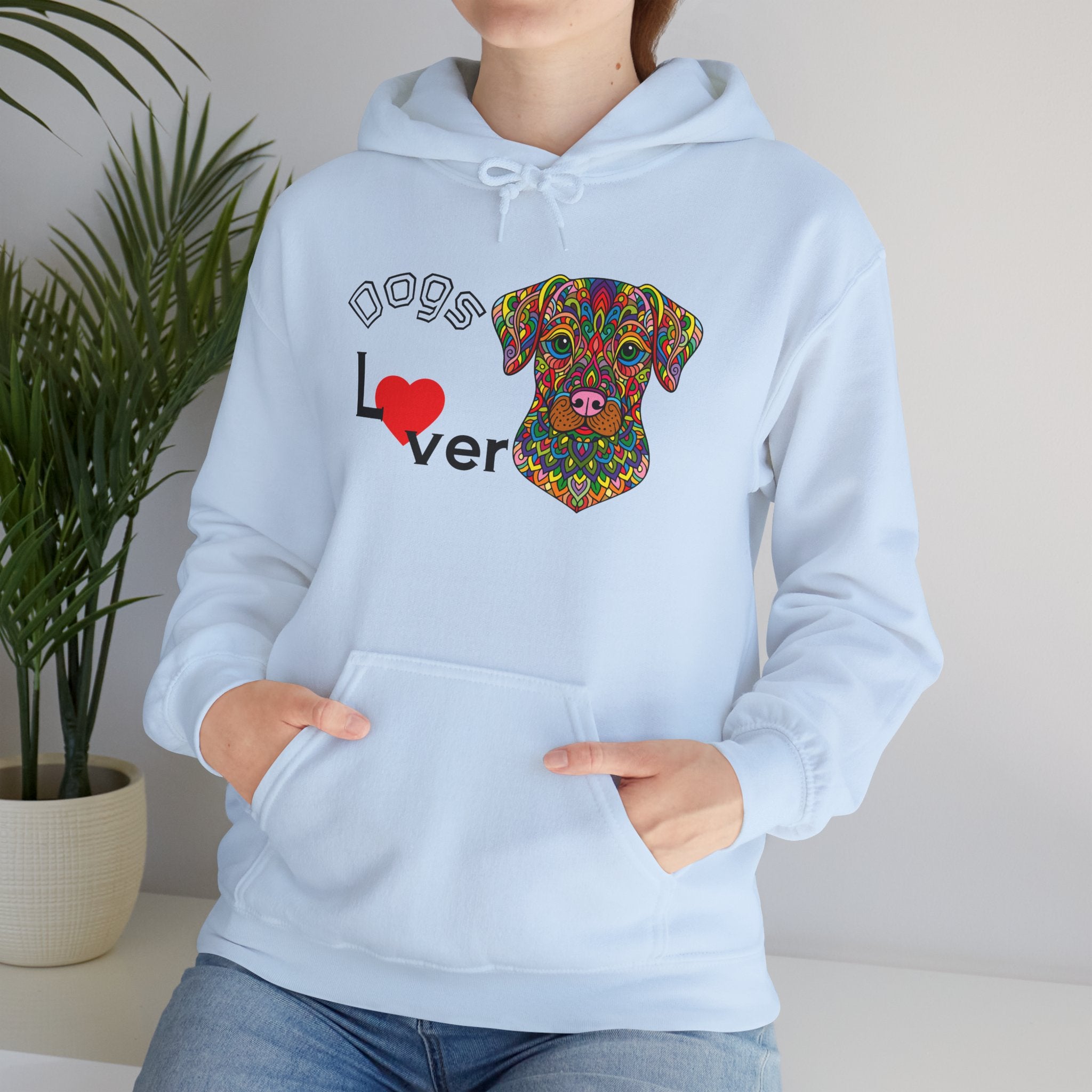 Colorful Dog Lover Hoodie, Unisex Sweatshirt, Cozy Fashion, Nature Lover Gift, Fall Apparel, Eco-Friendly Clothing, Dogs lover