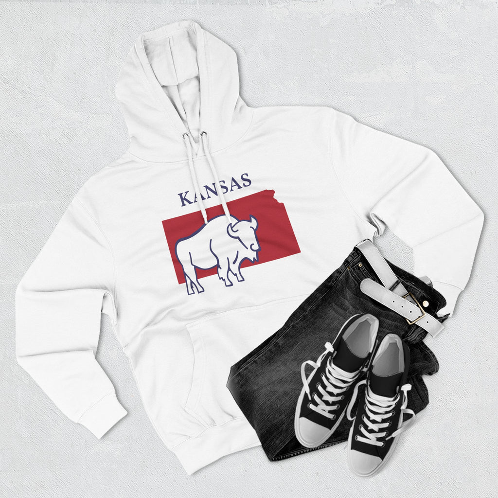 Kansas Pride Unisex White Hoodie for Winter Glamour