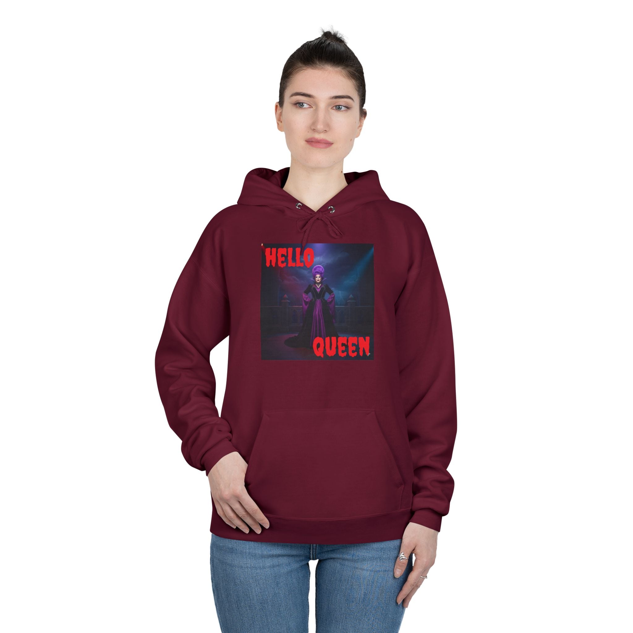 Hello Queen Violet Unisex  Vibes Eco-Friendly Hoodie, Comfortable Sweatshirt, Perfect Gift for Her, Casual Style, Streetwear