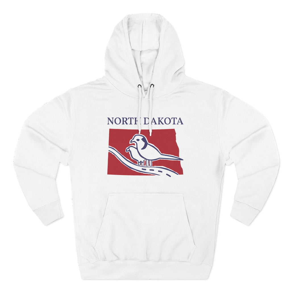 North Dakota Pride Unisex White Hoodie for Winter Glamour