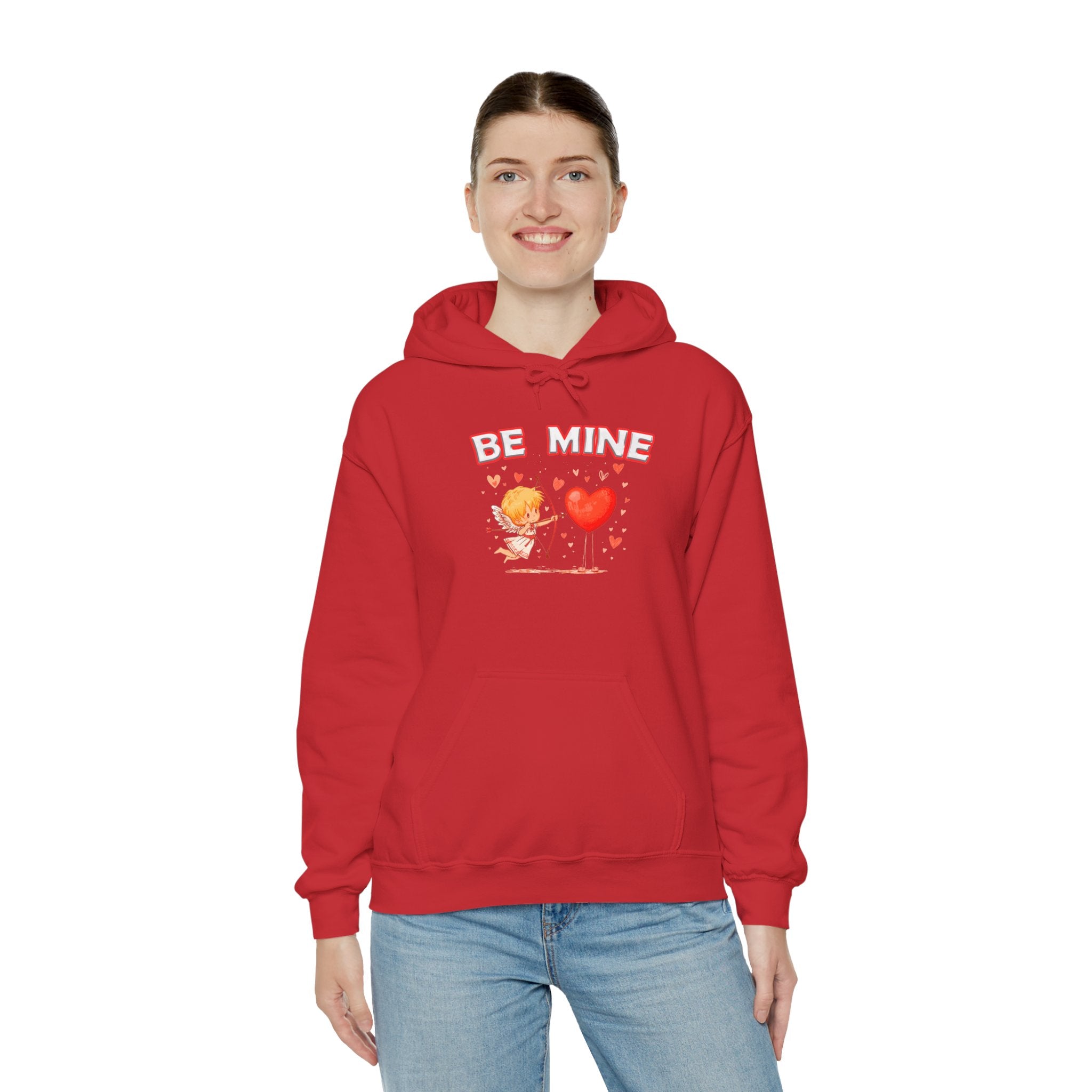 Be Mine Valentine Hoodie for Couples– Cute Cupid Heart Graphic Hooded Sweatshirt