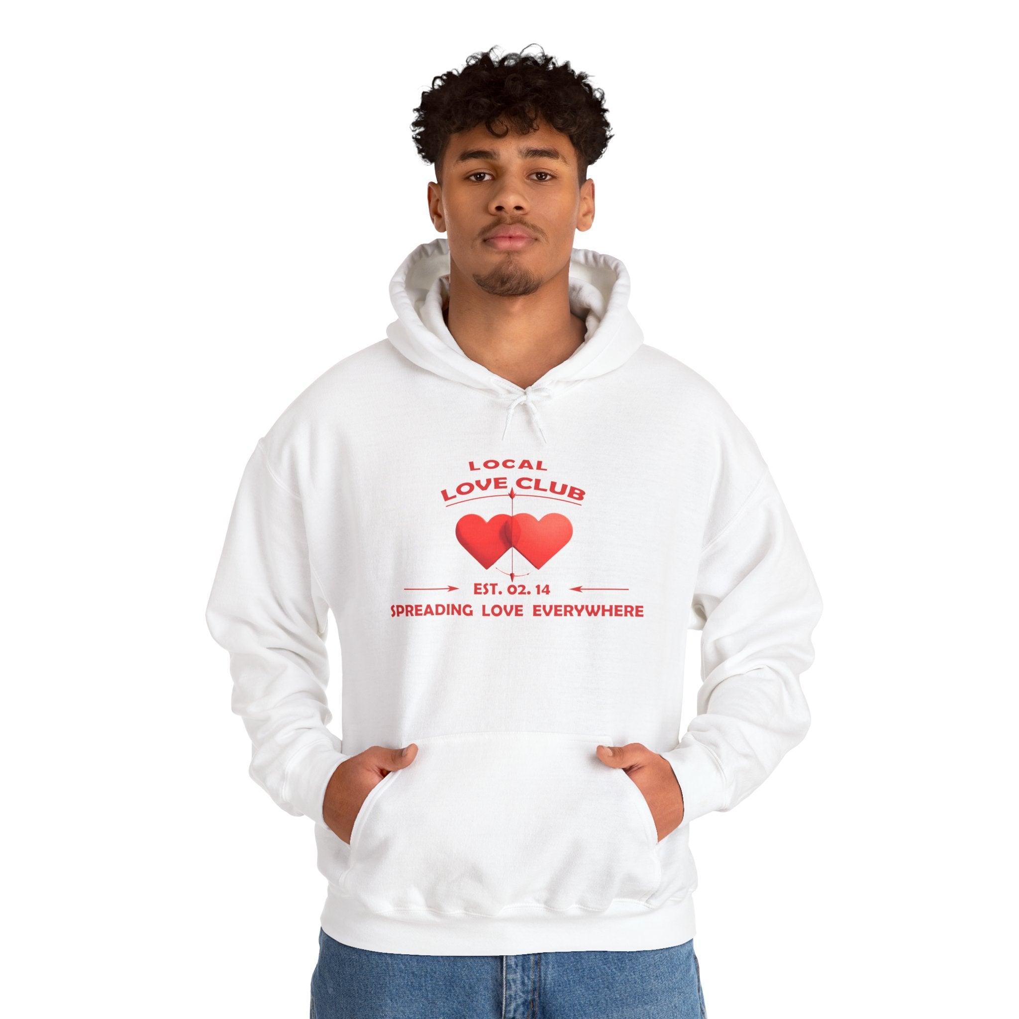 Local Love Club Hoodie for Couples — "Local Love Club" Heart Graphic Pullover