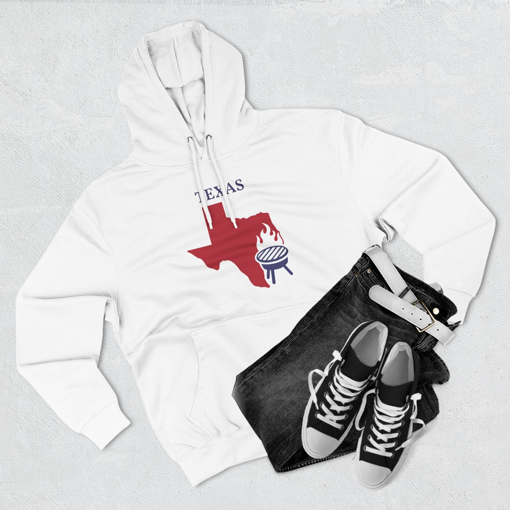 Texas Pride Unisex White Hoodie for Winter Glamour