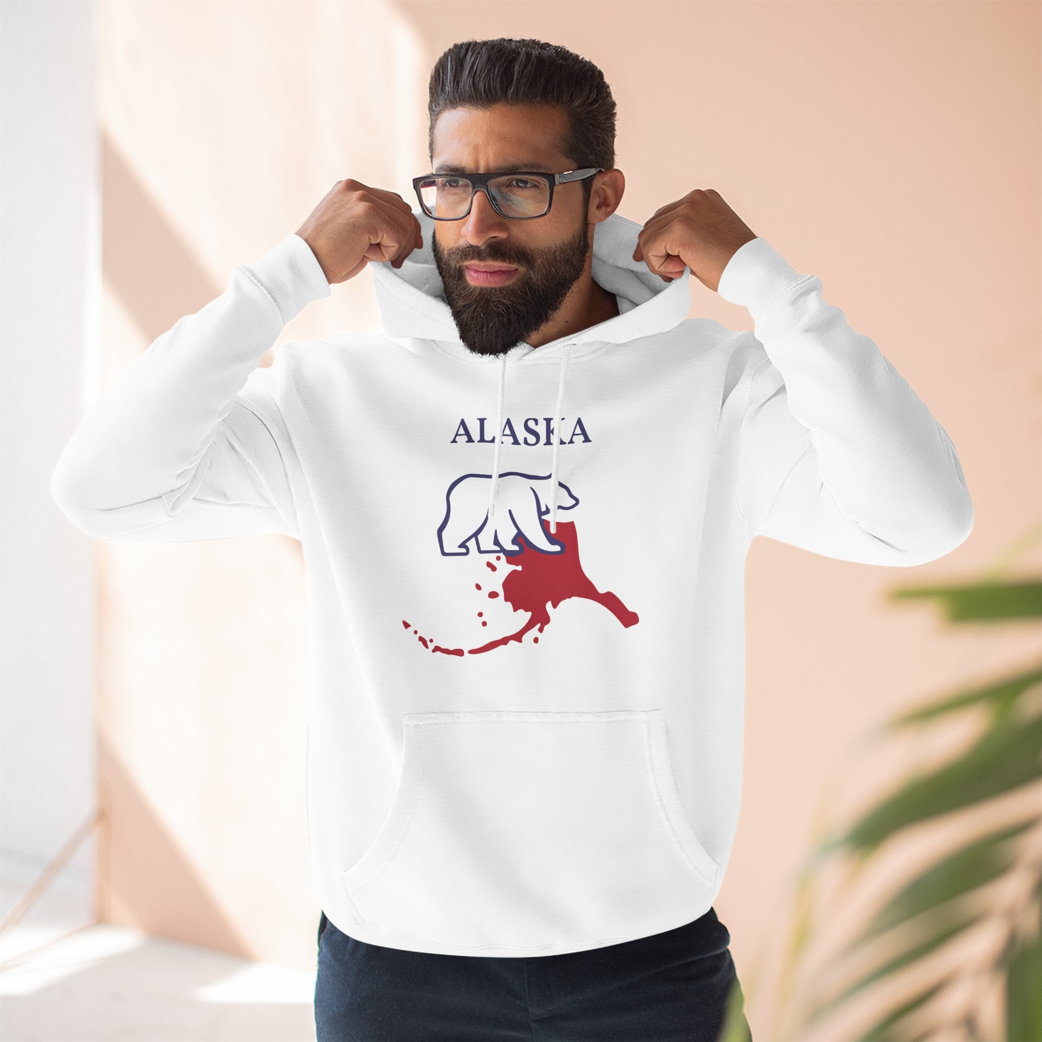 Alaska Pride Unisex White Hoodie for Winter Glamour