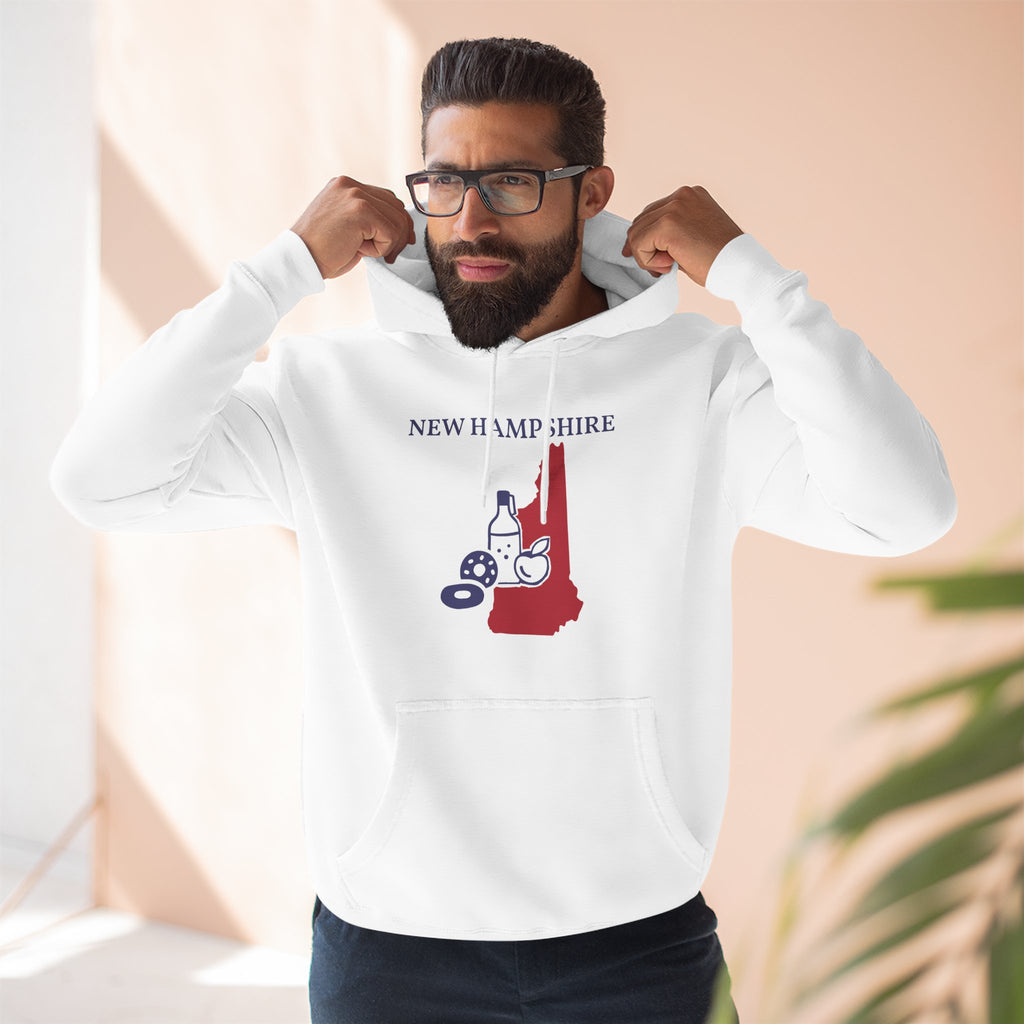 New Hampshire Pride Unisex White Hoodie for Winter Glamour