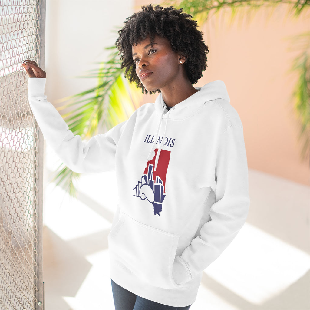 Illinois Pride Unisex White Hoodie for Winter Glamour