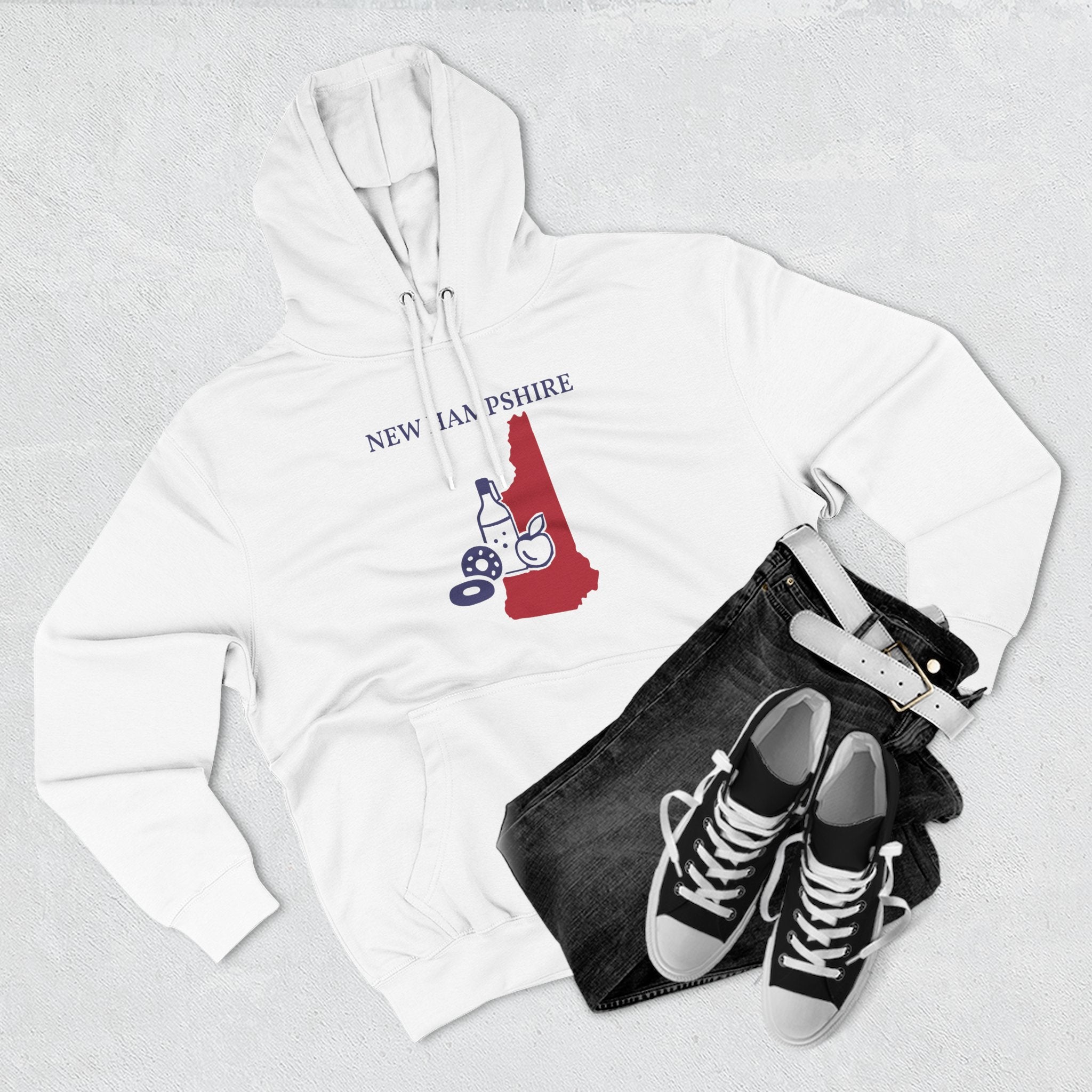 New Hampshire Pride Unisex White Hoodie for Winter Glamour
