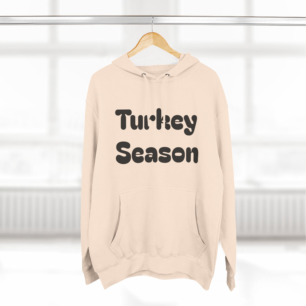 Thanksgiving Turkey Hoodie, Turkey on the defensive, Funny Fleece Sweatshirt, Fall Apparel, Holiday Gift, Autumn Fashion, Cozy Wear