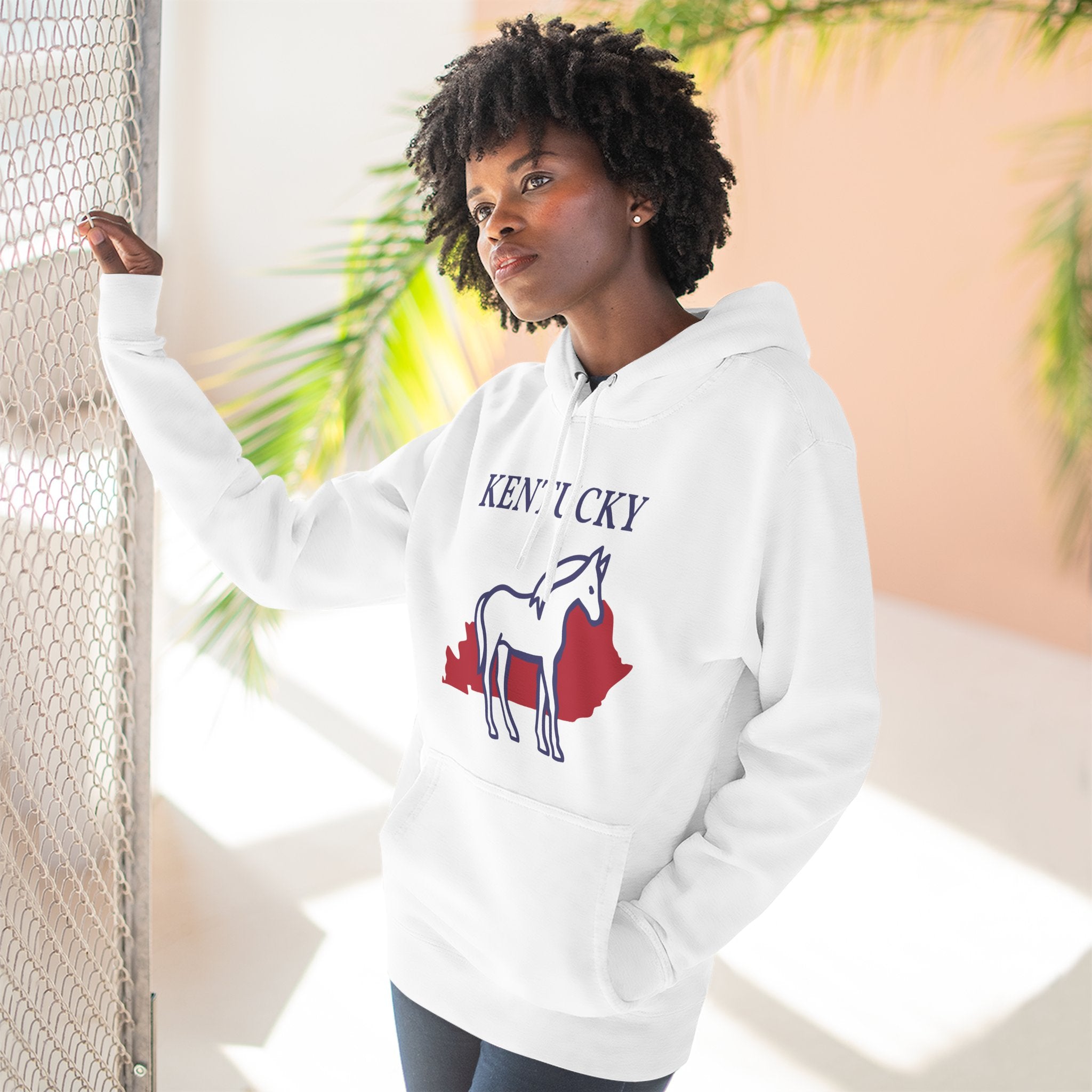 Kentucky Pride Unisex White Hoodie for Winter Glamour
