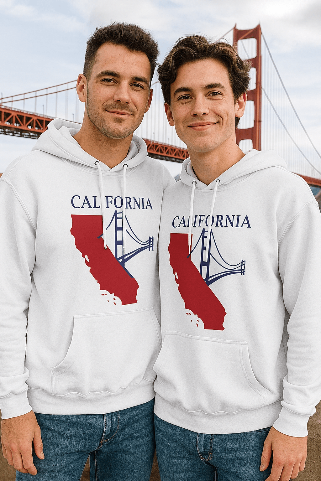 California Pride Unisex White Hoodie for Winter Glamour