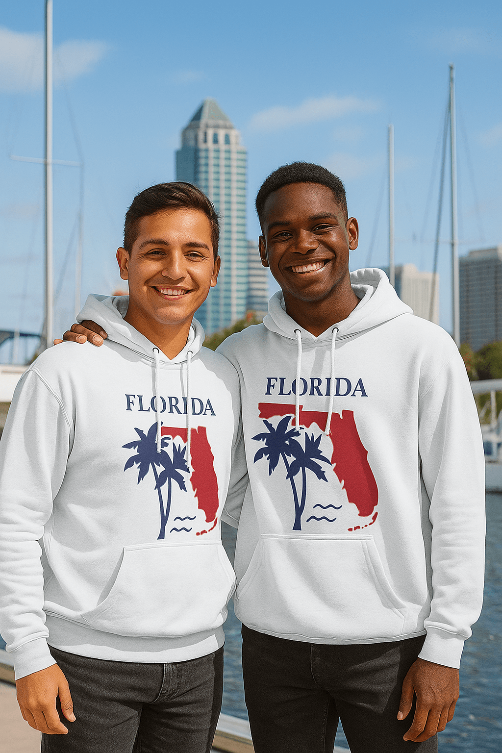 Florida Pride Unisex White Hoodie for Winter Glamour
