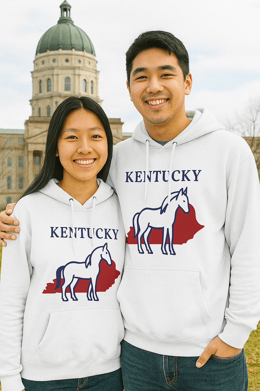 Kentucky Pride Unisex White Hoodie for Winter Glamour