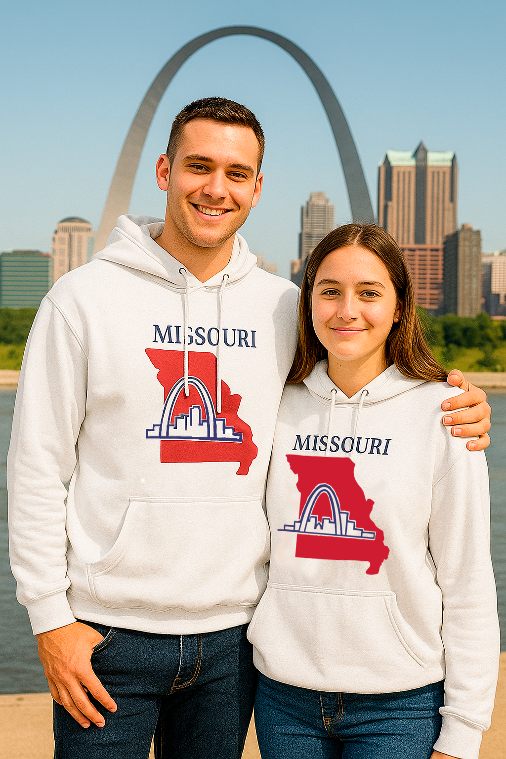 Missouri Pride Unisex White Hoodie for Winter Glamour