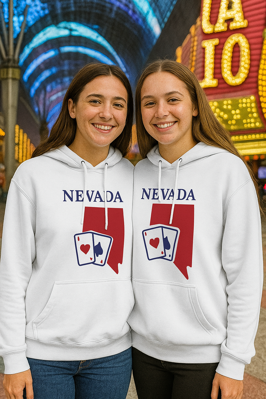 Nevada Pride Unisex White Hoodie for Winter Glamour