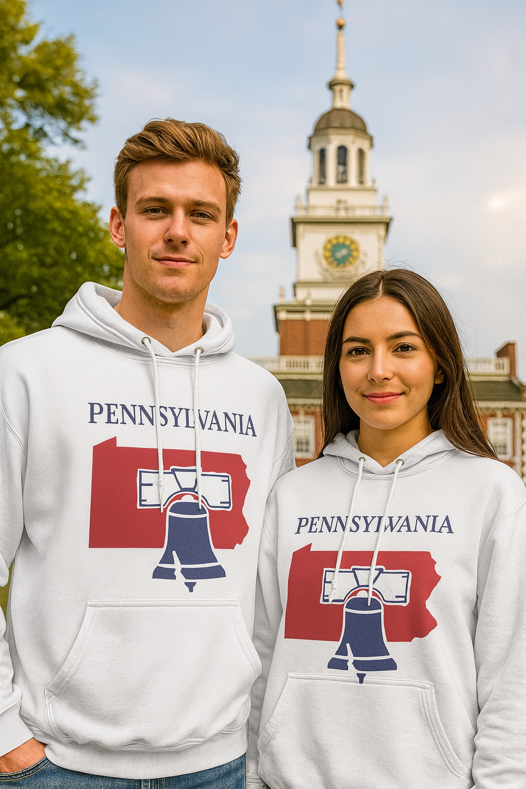 Pennsylvania Pride Unisex White Hoodie for Winter Glamour