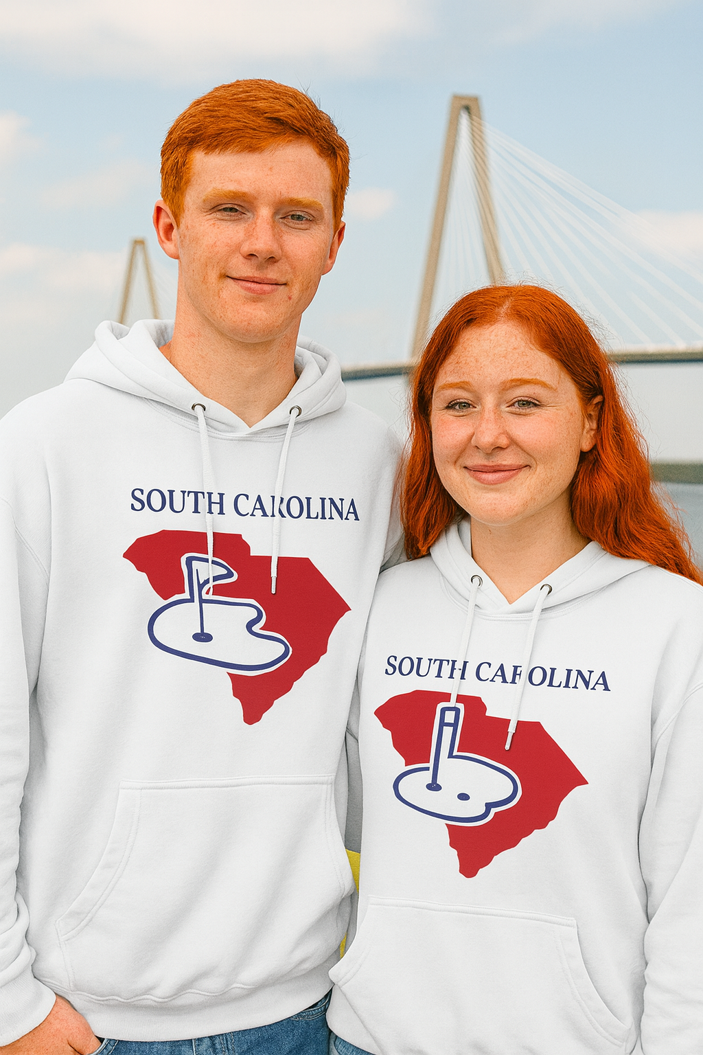 South Carolina Pride Unisex White Hoodie for Winter Glamour