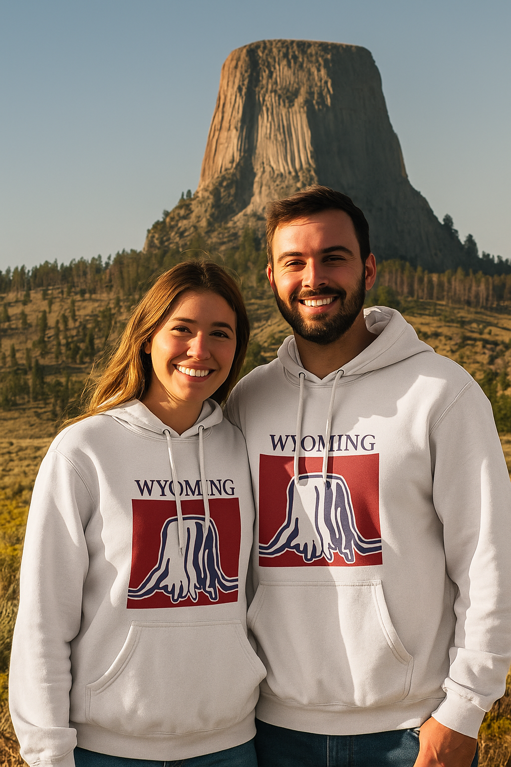 Wyoming Pride Unisex White Hoodie for Winter Glamour