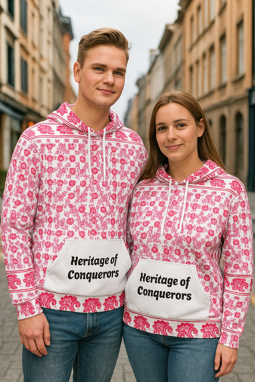 Watermelon Shawl Heritage of Conquerors Men's Hoodie | Floral AOP Pullover | Cozy Gift for Him | Casual Wear | Unique Streetwear | Spring Style