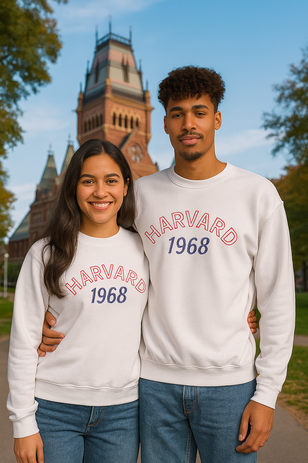 Harvard unisex crew neck hoodie to personalize with your year
