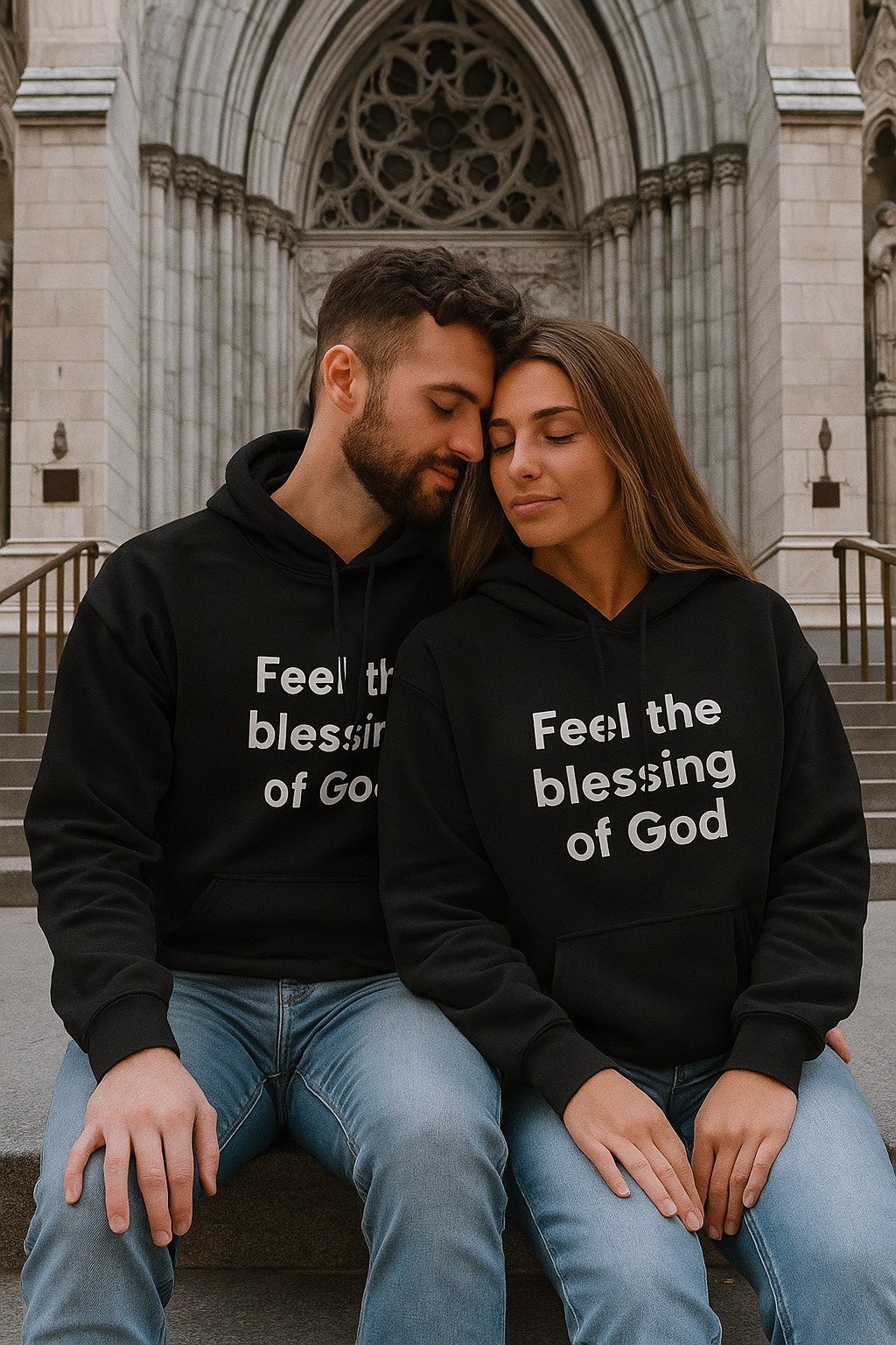 Feel the Blessing of God Hoodie, Faith Apparel, Inspirational Gift, Cozy Outfit, Religious Wear