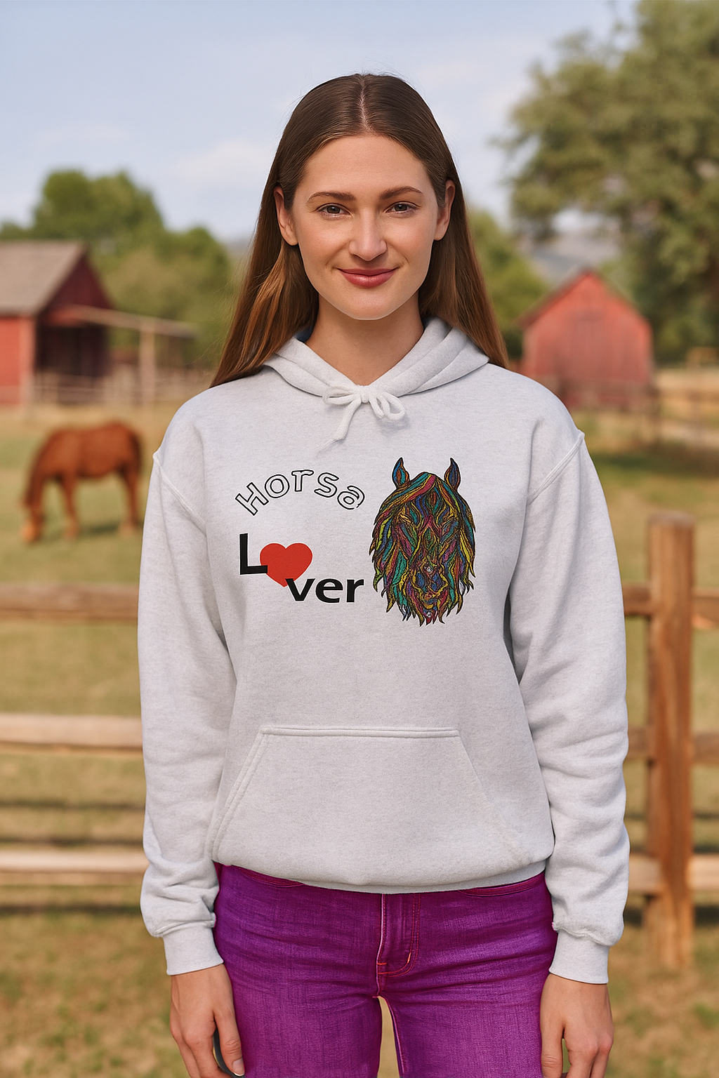 Colorful Horse Lover Hoodie, Unisex Sweatshirt, Cozy Fashion, Nature Lover Gift, Fall Apparel, Eco-Friendly Clothing, Horse lover