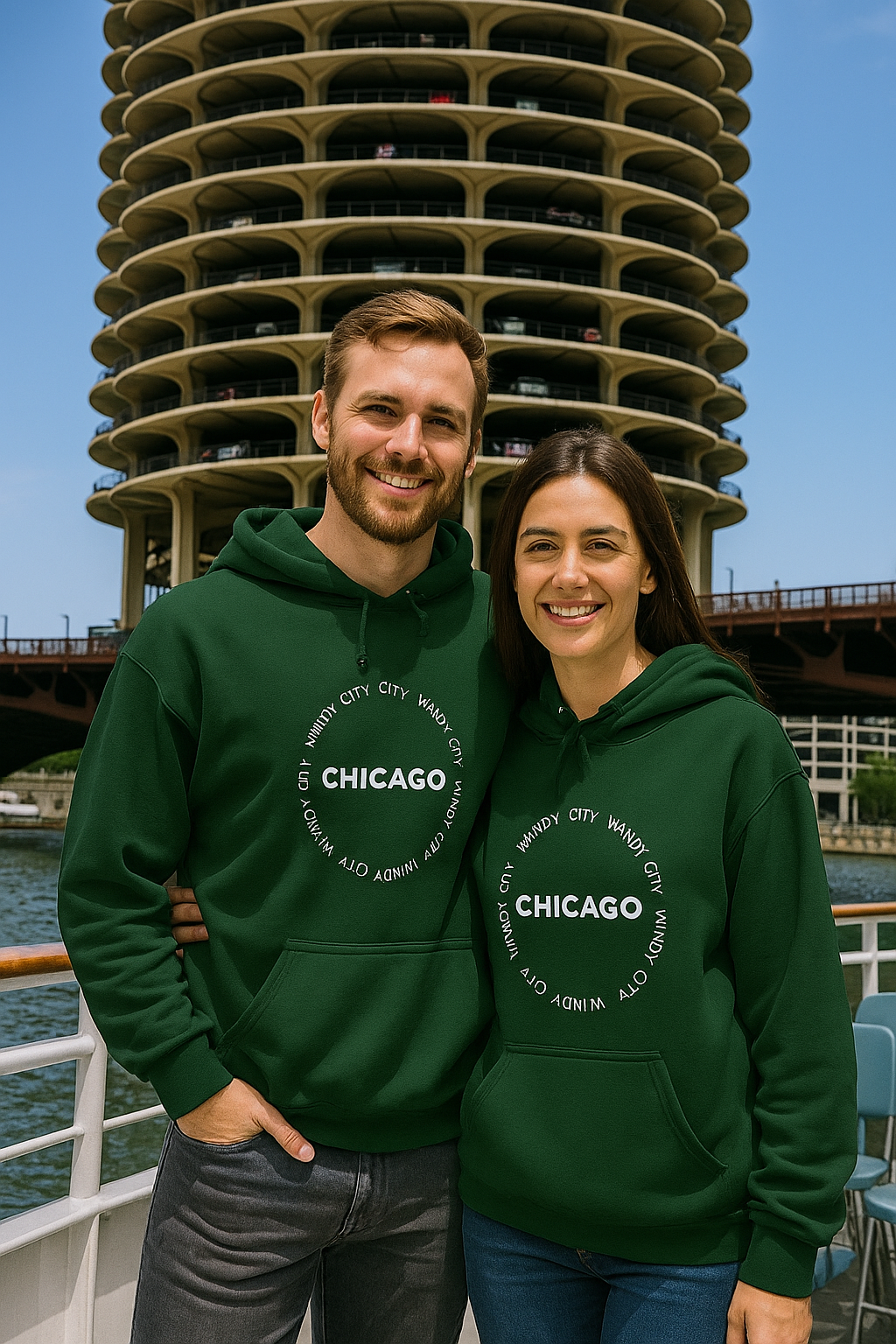 Chicago Vintage Text Unisex Hoodie, Cozy Sweatshirt for Casual Wear, Perfect Gift for Chicagoans, Great for All Seasons, Streetwear Fashion