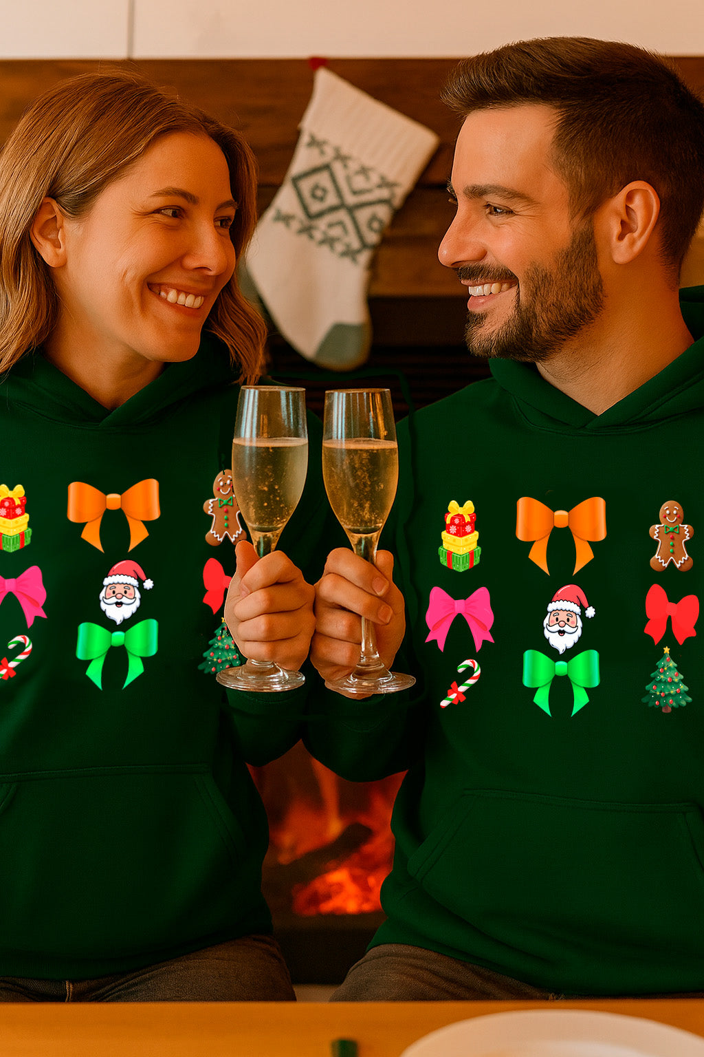 Christmas Icons Hoodie – Festive Gifts, Gingerbread & Ornaments Pullover