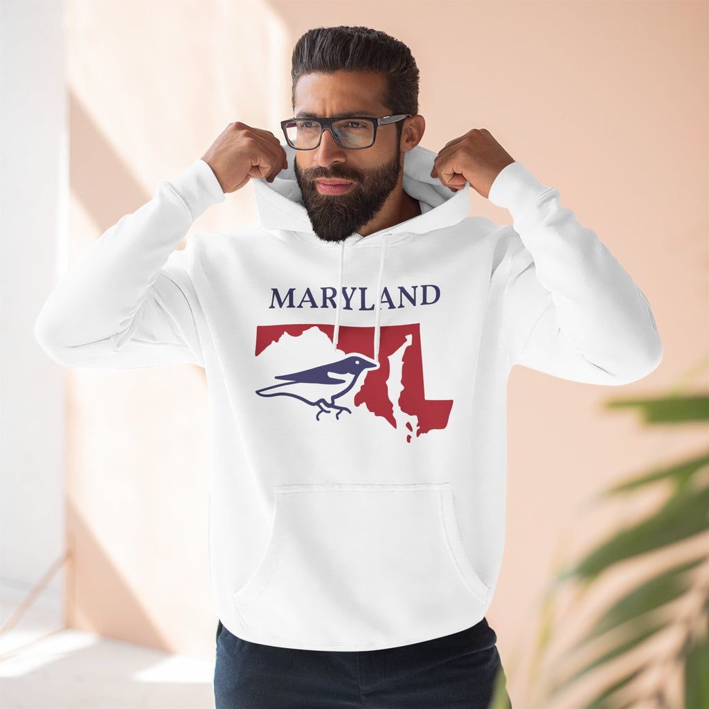 Maryland Pride Unisex White Hoodie for Winter Glamour