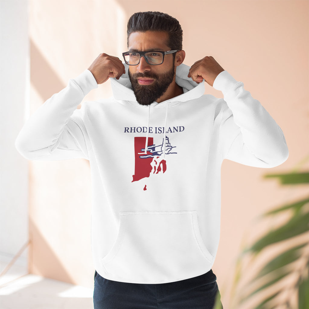 Rhode Island Pride Unisex White Hoodie for Winter Glamour