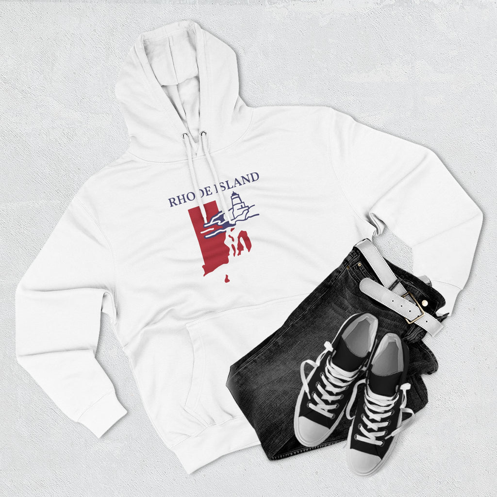 Rhode Island Pride Unisex White Hoodie for Winter Glamour