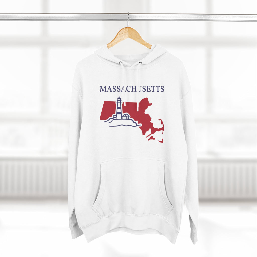 Massachusetts Pride Unisex White Hoodie for Winter Glamour