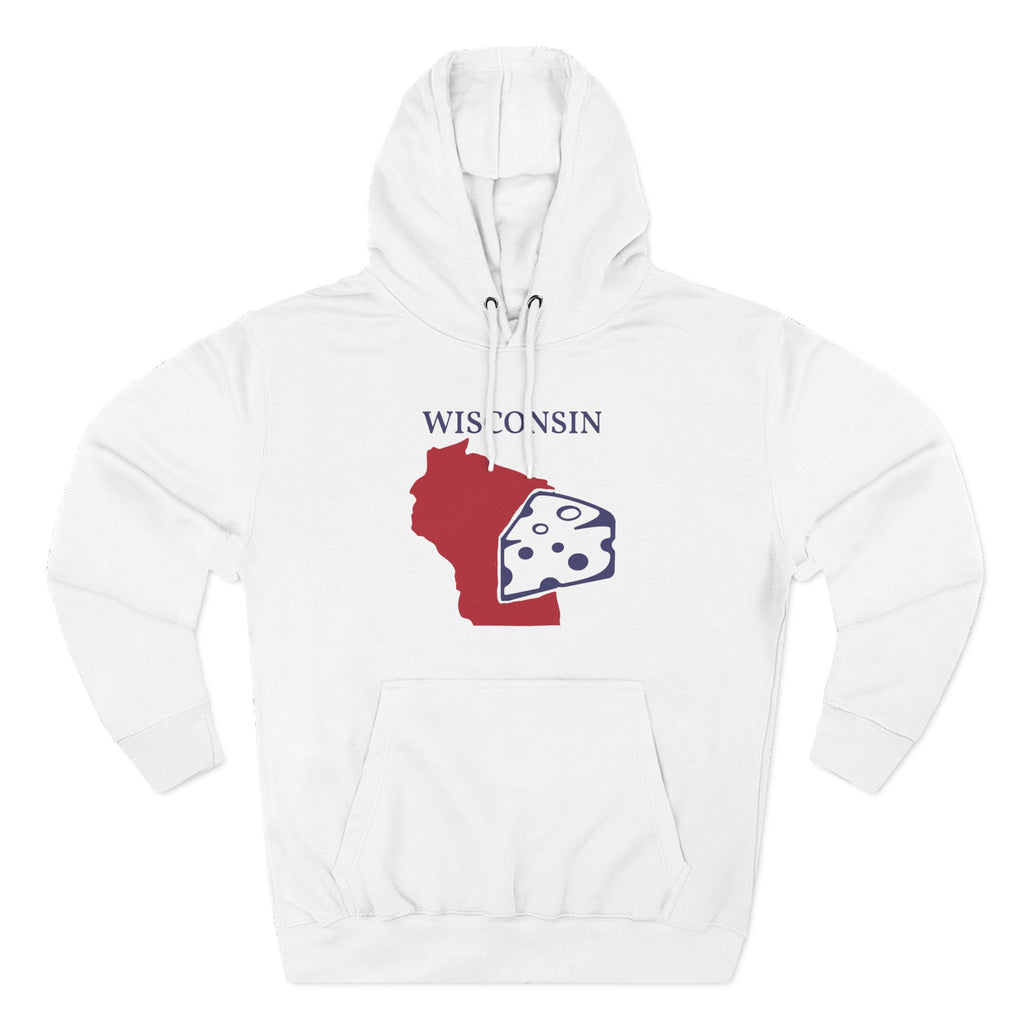 Fleece Hoodie - Wisconsin Pride Unisex White Hoodie for Winter Glamour