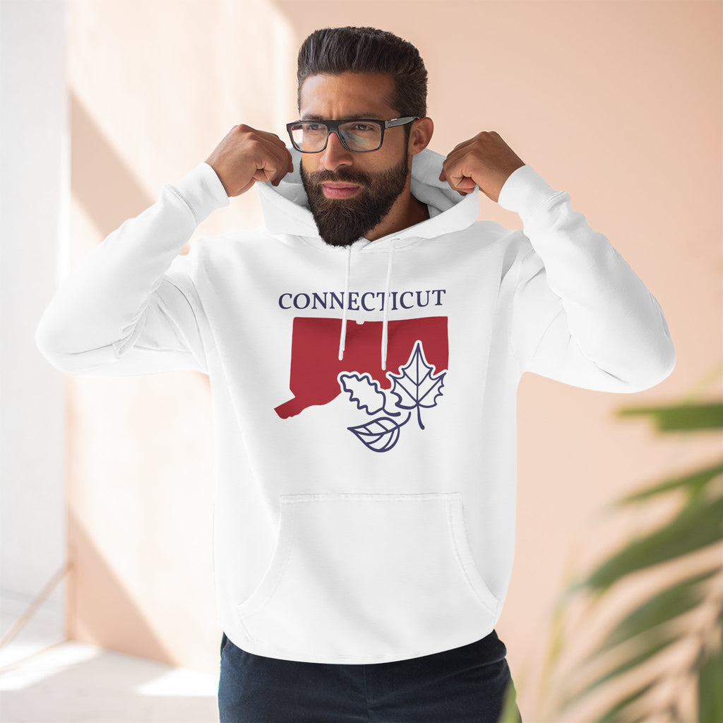 Connecticut Pride Unisex White Hoodie for Winter Glamour