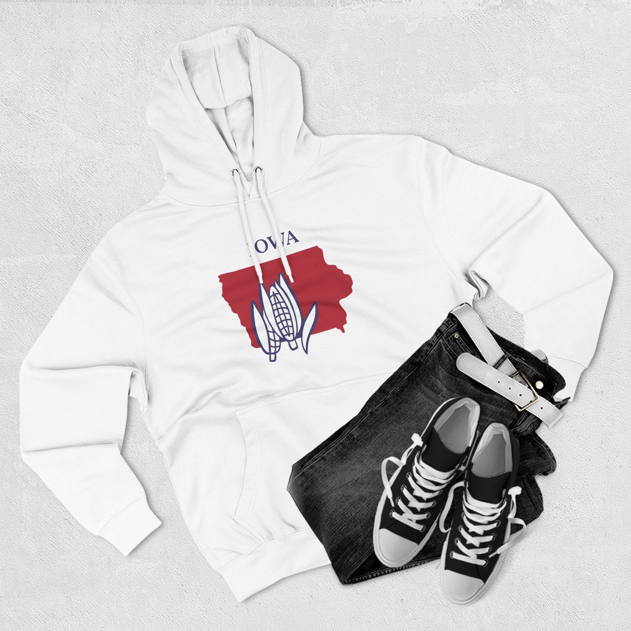 Iowa Pride Unisex White Hoodie for Winter Glamour