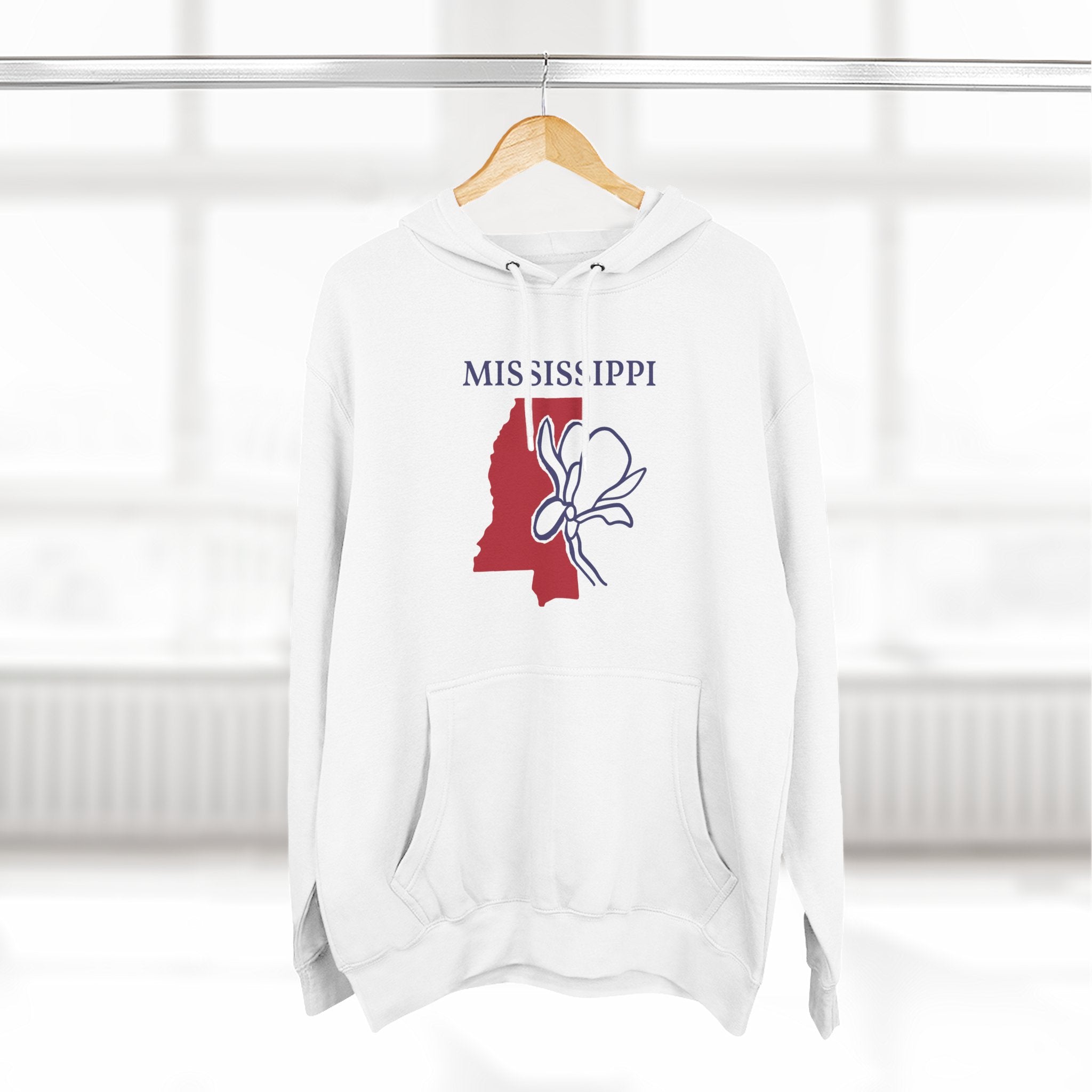 Mississippi Pride Unisex White Hoodie for Winter Glamour