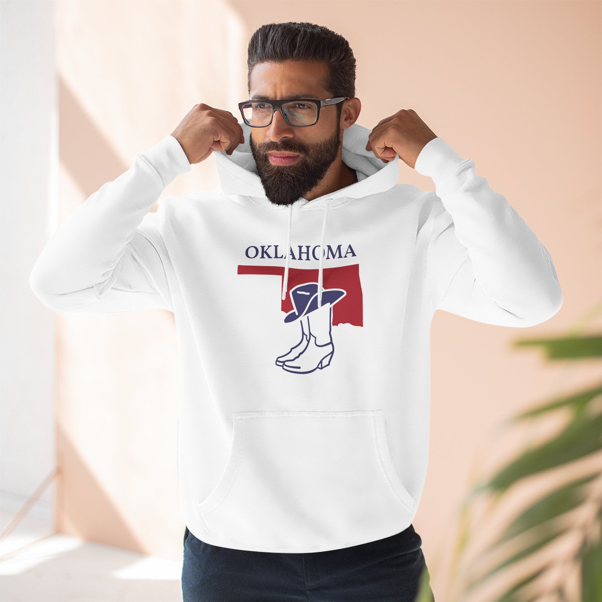 Oklahoma Pride Unisex White Hoodie for Winter Glamour