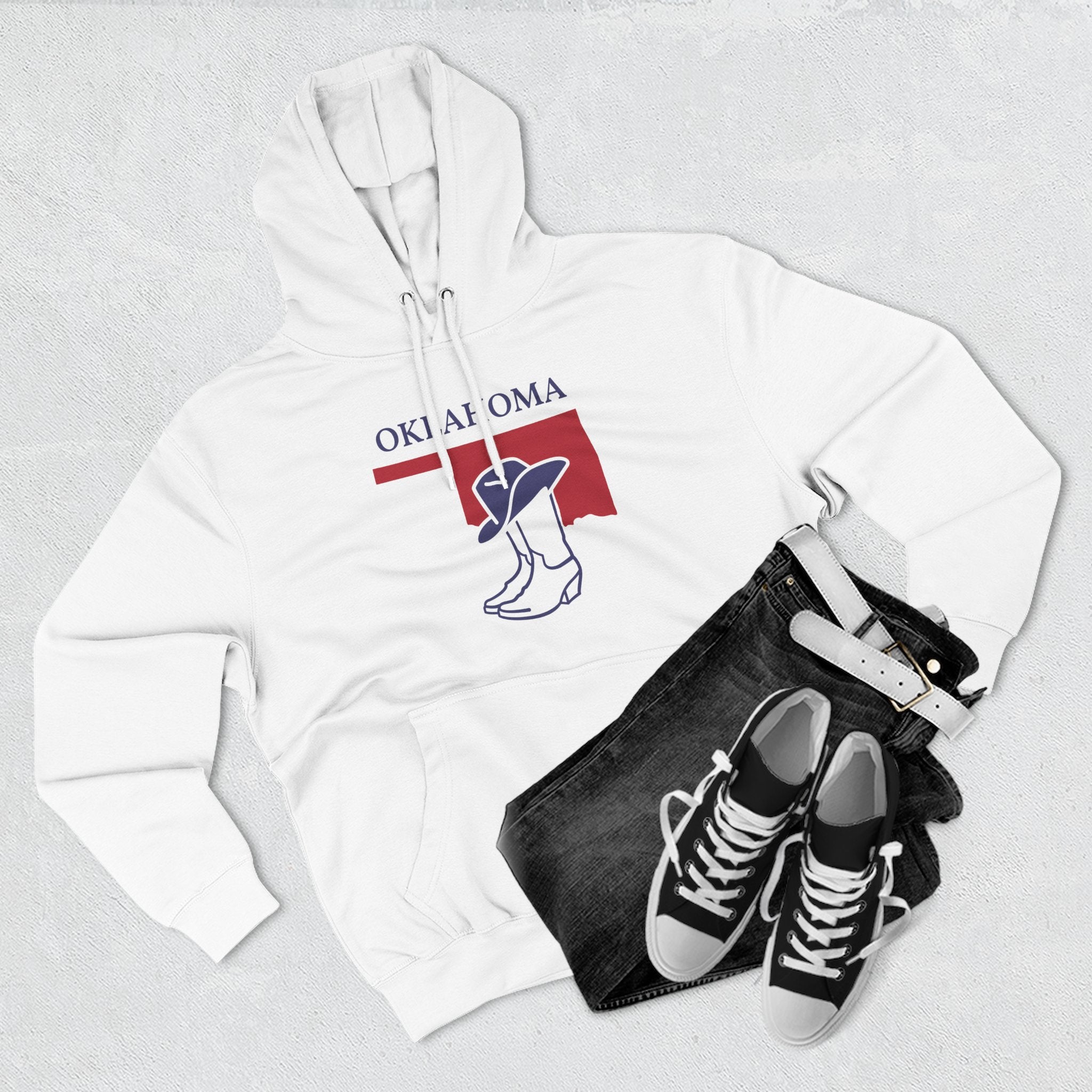 Oklahoma Pride Unisex White Hoodie for Winter Glamour