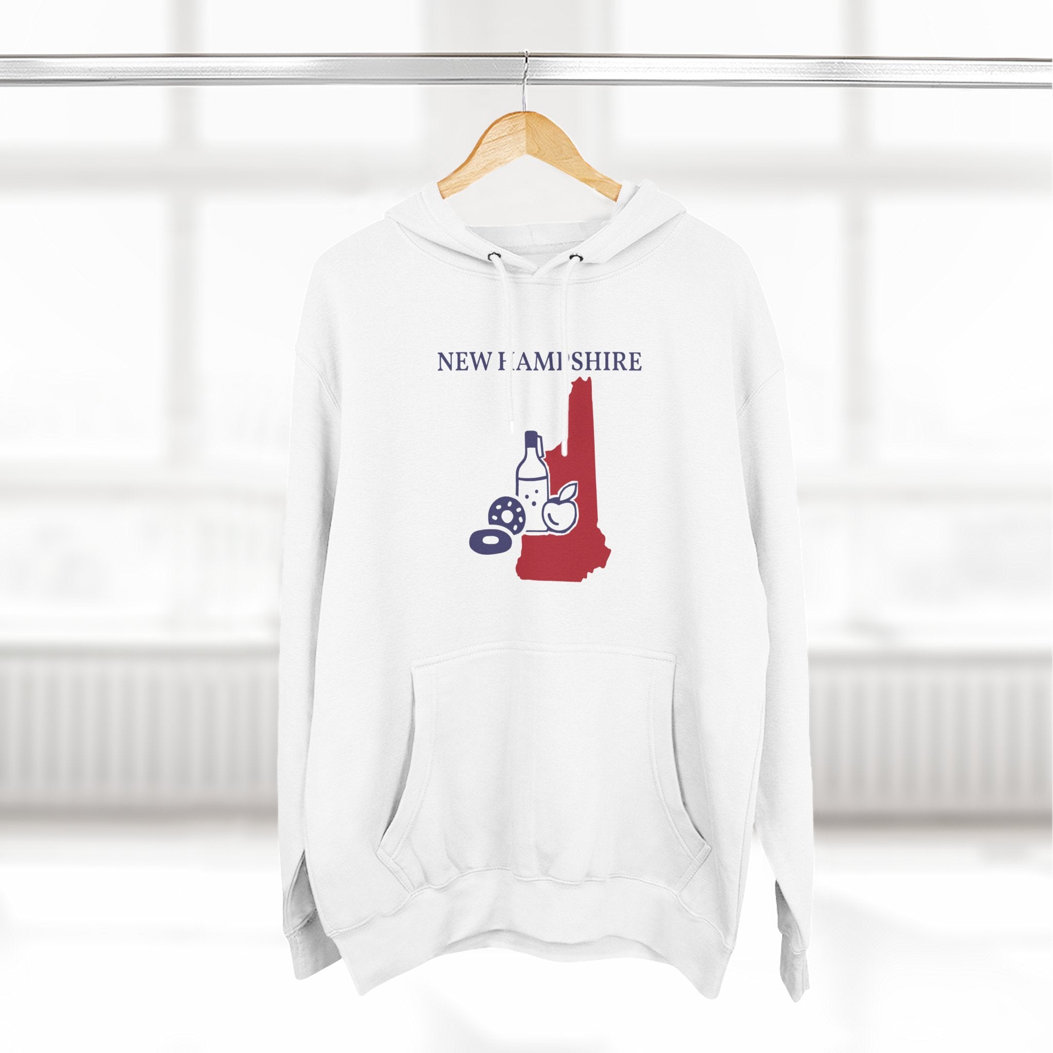 New Hampshire Pride Unisex White Hoodie for Winter Glamour