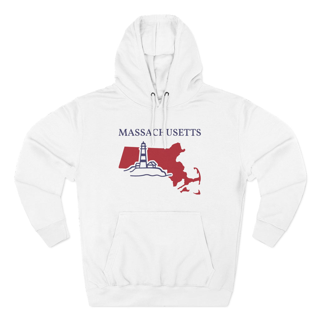 Massachusetts Pride Unisex White Hoodie for Winter Glamour