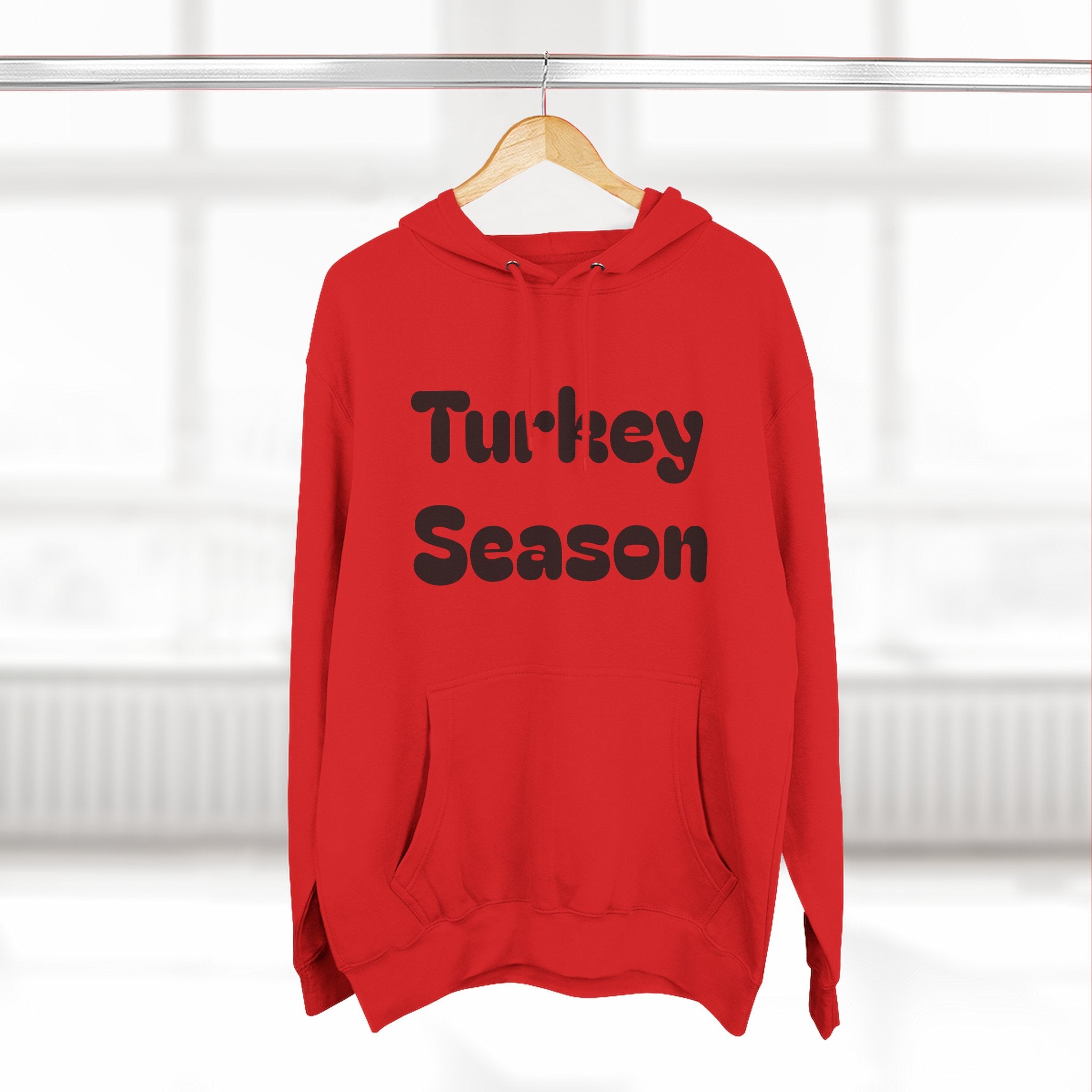 Thanksgiving Turkey Hoodie, Turkey on the defensive, Funny Fleece Sweatshirt, Fall Apparel, Holiday Gift, Autumn Fashion, Cozy Wear