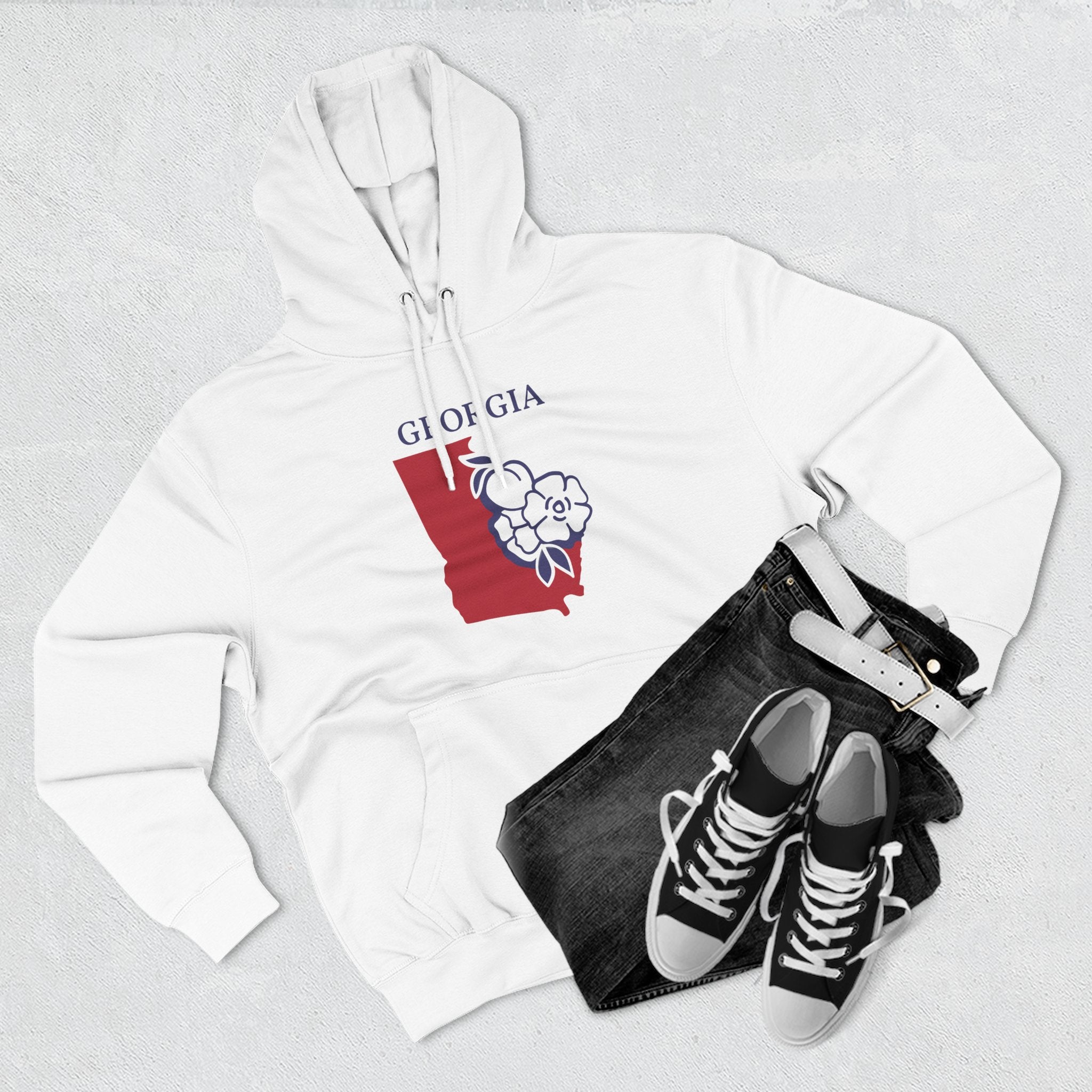Georgia Pride Unisex White Hoodie for Winter Glamour