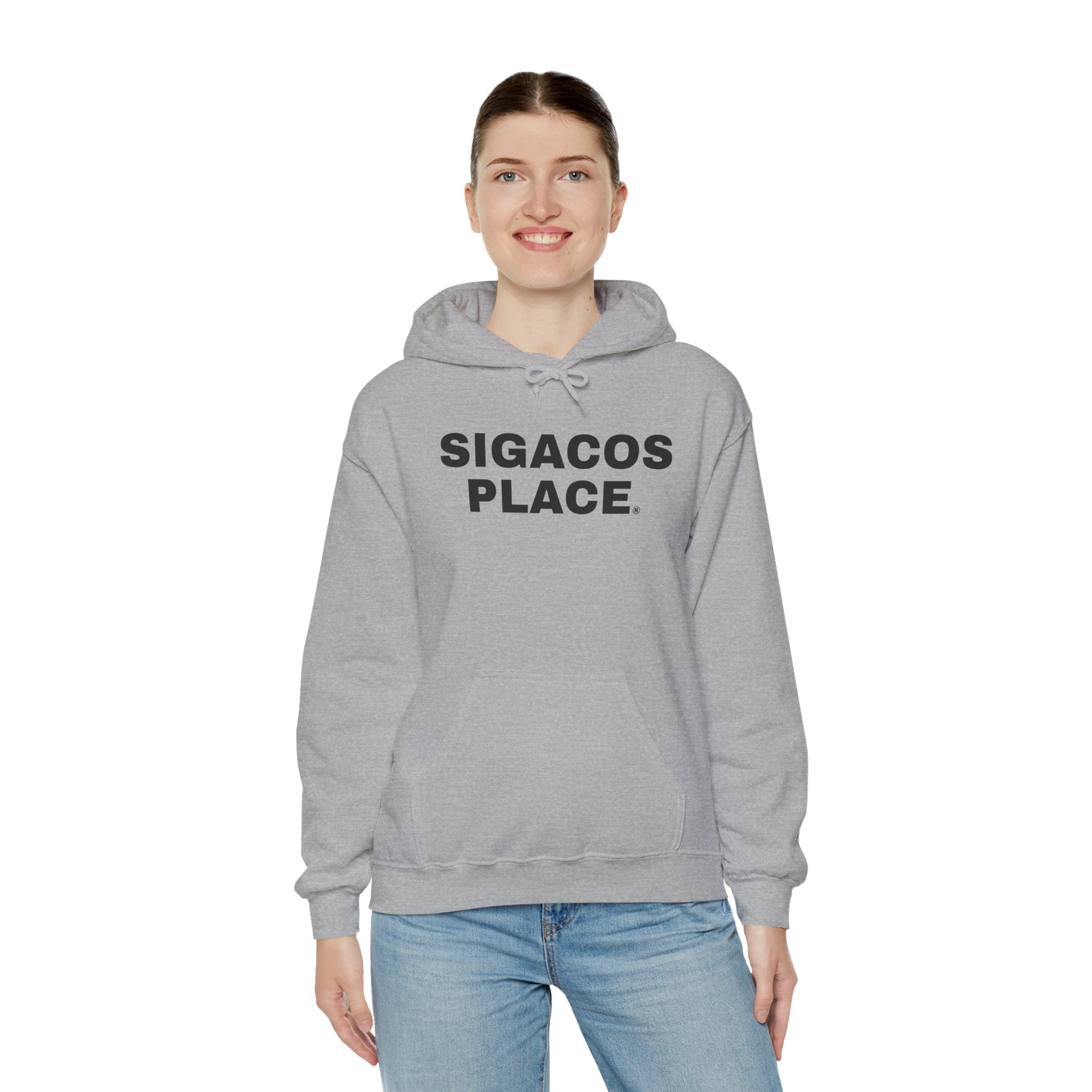 Unisex "SIGACOS PLACE" Gray Heavy Blend™ Hooded Sweatshirt