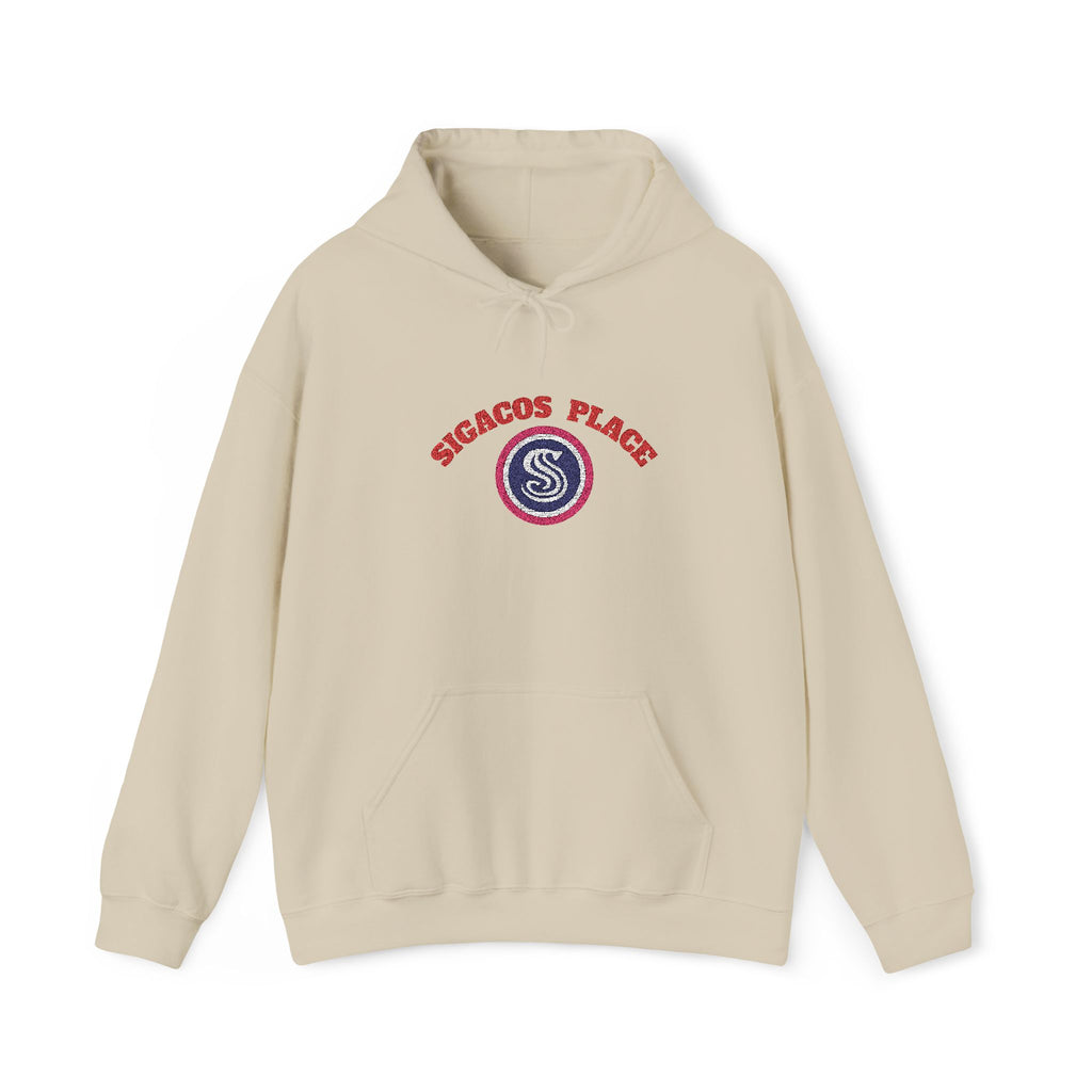 Embroidered unisex "Sigacos Place" sweatshirt - Heavy Blend™ Hooded Sweatshirt